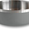 Fuzzl Double Insultated Thermal Dog Bowl in Grey - 16cm - for Indoors and Outdoors with Rubber Base - Versatile Dog Bowls and Dog Water Bowl for Hydration and Feeding