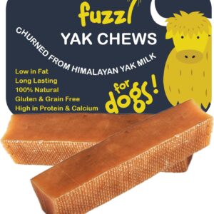 Fuzzl Premium Yak Chews for Dogs - 2 Pack 140g - Natural Dog Treats with Himalayan Yak Milk - Yak Chew No Hide Dog Food Natural Dog Chews Long Lasting Dog Dental Sticks and Dog Dental Chews