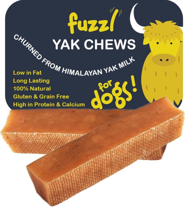 Fuzzl Premium Yak Chews for Dogs - 2 Pack 140g - Natural Dog Treats with Himalayan Yak Milk - Yak Chew No Hide Dog Food Natural Dog Chews Long Lasting Dog Dental Sticks and Dog Dental Chews