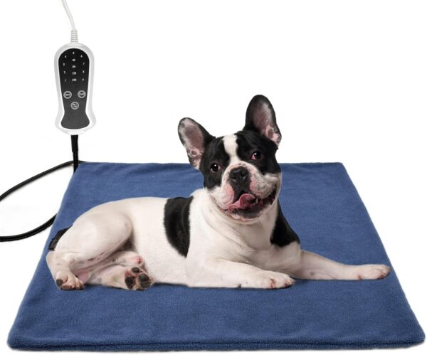 GOLOPET Pet Heating Pad,Medium 18x18inches for Cat Heating Pad,Waterproof Thermostat Electric Heated Mat,Dog Heat Pad with Removable Cover for Puppies Kittens Dog