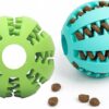 HUAOAO 2 Pcs Dog Treat Ball, Dog Food Dispenser Ball, Rubber Interactive Dog Toys for Boredom, Dog Chew Ball Toy for Teeth Cleaning