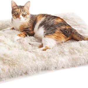 Hamkaw Self-warming Dog Bed Foldable Convertible Self Heating Plush Cat Bed Nest Machine Washable & Removable Thermal Pet Cushion Pad Mat Blanket for Travel Home Indoor Outdoor - Improved Sleep