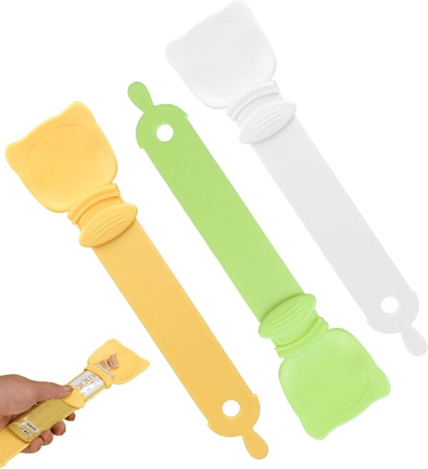 Happy Spoon for Cat Treats, 3 PCS Cat Treat Squeeze Spoon, Cat Strip Feeder, 2 in 1 Cat Treat Spoon Squeeze Cat Strip Feeder Multi Functional Pet Spoons for Cats, Cat Happy Spoon, 3 Colors