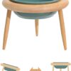 Havniva Ceramics Cat Bowl Adjustable Cat Food Bowl Kitty Bowl Raised Tilted Cat Bowl Cat Water Bowl Pet Supplies Slanted Elevated Cat Bowl (300ml, Dark Green)