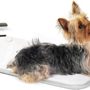 Heated Pet Bed with Remote Timer & Adjustable Heat Levels (Large, White)