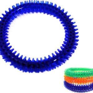 Honeey Puppy Biting Dog Chew Ring Toy Dental Soft Rubber Teething Training, Dogs less than 10kg (1x Blue Ring)