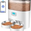 HoneyGuaridan Automatic Cat Feeder, 2.4G Wi-Fi Enabled Smart Pet Feeder 2 Cats, 6L Timed Cat Food Dispenser with APP Control, Dessicant, Voice Recorder, 1-6 Meals a Day - for Cats & Small/Medium Dogs