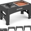 IOKHEIRA Raised Dog Bowl for Dogs, 4 Height-Adjustable Stainless Steel Raised Dog Bowl with Non-Spill Slow Water Bowl, for Medium Large Dogs&Cat