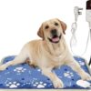 JINCHIDA Electric Pet Heating Pad for Cats,9 Temperature Adjustable,Self Heating Blanket for Dog,70 * 45cm Waterproof Dog Cat Mat with Removeable Cover,Small Medium Pet Bed for Indoor Cat