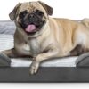 JOEJOY Medium Memory Foam Dog Bed Sofa, Orthopedic Dog Beds with Removable Flannel Cover, Washable Dog Bed Mattress Couch, Grey, Fits up to 30lbs, 71x58x16cm