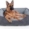 JOEJOY XL Dog Bed Large Washable Grey Pet Bed, Sraised Hund Dog Bed Or Cats Super Soft Comfy Wool Fleece PP Cotton Made Into A Hund Dog Beds For Labradors