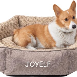 JOYELF Dog Bed Washable Calming Pet Bed, Anti Anxiety Cat Bed & Sofa, Cute Plush Pet Bed for Medium Dog and Cat - Medium Hexagon