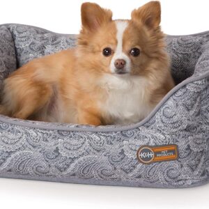 K&H PET PRODUCTS Thermo-Water Bolster Bed - The Original K&H Heated & Cooling Orthopedic Pet Bed for All Seasons - MET Safety Listed - Removable Heated Included, Small (17" x 20")