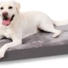 KSIIA Extra Large Dog Bed Washable, XL Orthopedic Crate Dog Beds with Waterproof Removable Cover, Big Flat Dog Mattress Non skid Bottom, Pet Beds for Dogs, Grey, 104x68x8cm