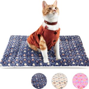 Kekuningan Cat Bed for Indoor Cats Kitten Bed Blanket Washable Pet Cushion for 18 inch Cage Flat Dog Crate Bed Puppy Cat Mat Mattress Pillow Reversible Extra Small 45x37cm