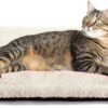 Kekuningan Cat Beds for Indoor Cats Self Heating Cat Mat Blanket Washable with Removable Cover Self Warming Puppy Pad Heated Cat Bed Dog Mattress Warm for Small Pets Ease Arthritis 61x45cm