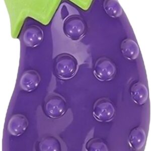 Kinwodon Dog Chew Toys for Aggressive Chewers, Tough Dog Toys Indestructible, Durable Rubber Dog Toys for Teething and Boredom, Squeaky Toy Ideal for Small Medium Large Breeds-Chewing Aubergines