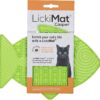LickiMat Casper, Fish-Shaped Cat Slow Feeders for Feline Boredom and Anxiety Reduction; Perfect for Food, Treats and Anxiety Reduction, Green