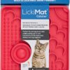 LickiMat Catster Cat Food Mat - Cat Slow Feeder with Micro Dish for Added Hydration - Perfect for Food, Treats, Yoghurt & Anxiety Relief for Cats - Fun Alternative to Slow Feeder Cat Bowl - Pink
