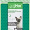 LickiMat Mini Tuff Soother Cat Food Mat, Cat Slow Feeder for Boredom & Anxiety Relief for Cats, Perfect for Food, Treats, Yoghurt & Peanut Butter, Fun Alternative to a Slow Feeding Bowl, Green