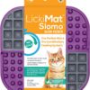 LickiMat Slomo, Cat Slow Feeder Lick Mat, Boredom anxiety reducer; perfect for food, treats, yogurt, or peanut butter. Fun Alternative to a Slow Feed Cat Bowl or Dish, Purple