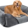 MIXJOY Dog Bed Extra Large Pet Bed, Grey Dog Bed Orthopedic Dog Bed Washable XL Dog Bed with Anti-Slip Bottom, Calming Dog Bed for Labrador, German Shepherd, Golden Retriever, 89×64×23 cm