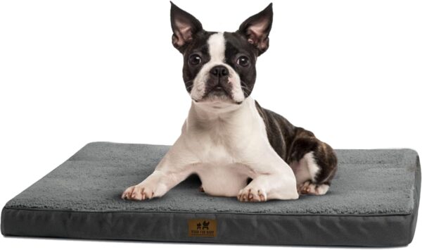 Modern Flames Dark Grey Orthopedic Dog Beds With Anti slip Bottom For Active Dogs, Soft Egg Crate Foam Mattress For Better Joint Support, Durable And Chew Proof Memory Foam Dog Bed (M, 76×51 CM)