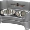 Neater Feeder Express Elevated Dog Bowls by Neater Pet Brands – Dog Bowls with Stand - Stainless Steel Food and Water Raised Bowl Set for Medium to Large Dogs, Gunmetal