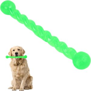 Nivofu Durable Dog Toothbrush Toy Soft Dog Chew Toy Teething Toy Resistant Dog Molar Stick Rubber Stick Interactive Toy Outdoor Pet Supplies for Teeth Cleaning Dental Care Medium Large Dog Green