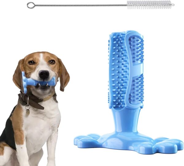 Nuqin Dental Health Dog Toy with A Cleaning Brush Puppy Toothbrush Chew Toy Dog Toothbrush Toy for Clean Dog's Teeth Deeply Remove Plaque and Tartar Off The Teeth Ensuring Dog's Healthy Teeth