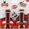 Nylabone Pack of 2 Basted Blast Extreme Chewers Tough Nylon Dog Chew Toy Bone, Durable, Boredom Breaker, Cleans Teeth, Bacon and Steak Flavour, Extra Small, For Dogs 0-7kg