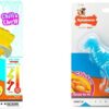 Nylabone Puppy Dog Teething Colour Change Freezer Bone Dog Chew Toy, Lamb & Apple Flavour & Gentle Puppy Dog Teething Dental Dino Chew Toy, Chicken Flavour, Small, for Puppies Up to 11 kg