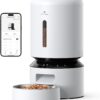 PETLIBRO Automatic Cat Feeder, 5 GHz Wi-Fi Cat Feeder with App Control for Dry Food, Stainless Steel Bowl, Low Food& Blockage Sensor, 1-10 Meals Per Day, up to 10s Meal Call for Cat and Dog(5L, White)