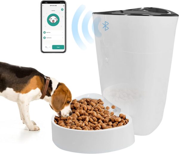 Pawmate Automatic Cat Feeder with Timer, 4L Cat Food Dispenser Programmable, Automatic Dog Feeder Up to 15 Portion Control 6 Meals Daily, Bluetooth Cat Smart Feeder with APP