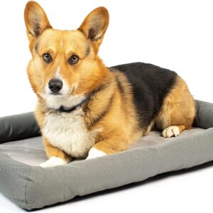 PetFusion Lavender-Infused Cooling Dog Bed Orthopaedic Memory Foam Anti-Anxiety Crate Mat All Temperature Control Calming and Soothing Puppy Bed - Small (58 x 46 cm)