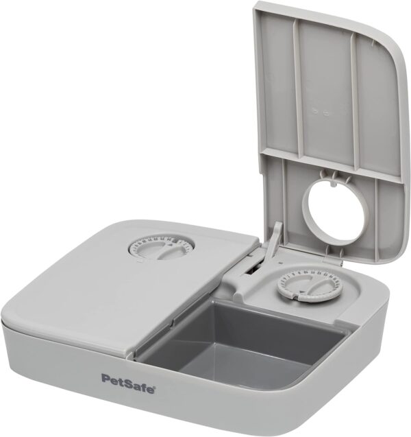 PetSafe 2 Meal Automatic Feeder, Built-in Timers, BPA Free Food Bowl, Suitable for Dry Food,Grey