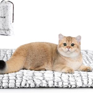 Petace Self Warming Cat Bed, 24" x 18" Ultra Soft Cat Dog Pet Heating Pad for Indoor Outdoor, Non-Slip Heated Cat Mat Thermal Blanket