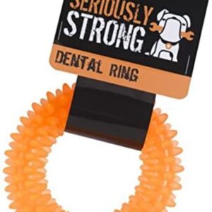 Petface (Seriously Strong by Petface) Dental Ring Dog Toy, Orange