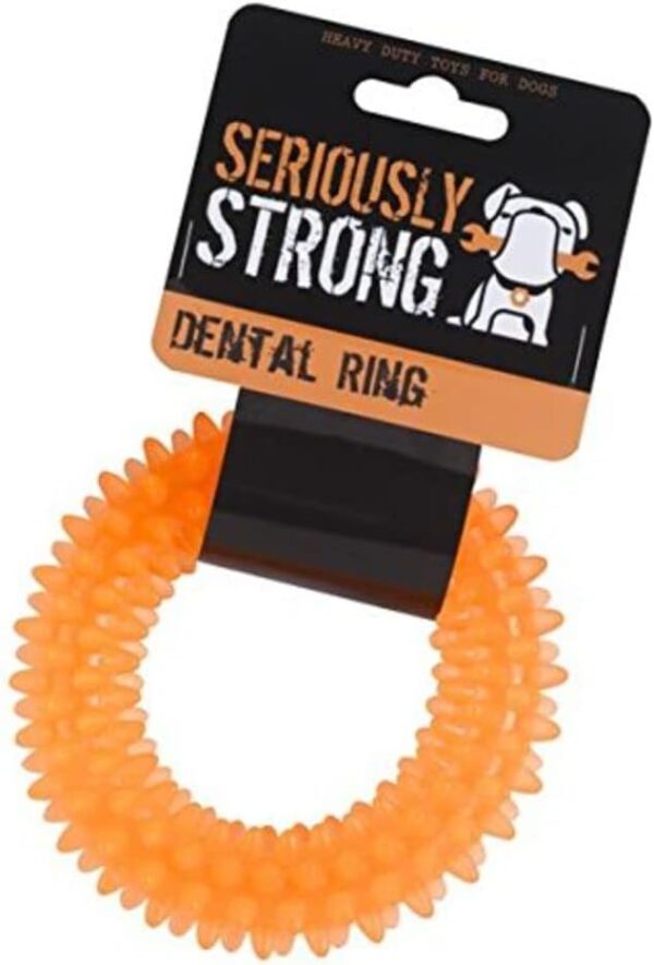 Petface (Seriously Strong by Petface) Dental Ring Dog Toy, Orange