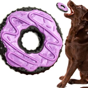 Petopedia Dogs Toys Tough NYLON Dog Chews PIZZA WAFFLE DONUT Shape Dog Toys Indestructible Dog Toys for Boredom Dental toy for Puppy Teething Toys Dog Chew Toys Dog Gifts (Donut)