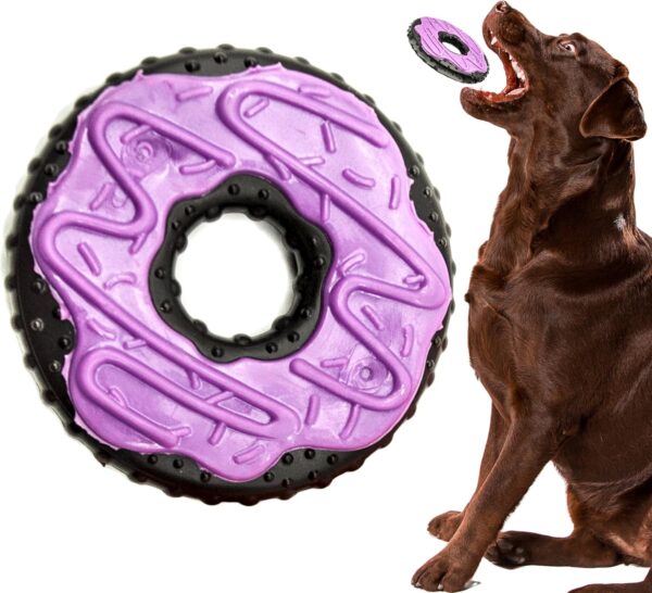 Petopedia Dogs Toys Tough NYLON Dog Chews PIZZA WAFFLE DONUT Shape Dog Toys Indestructible Dog Toys for Boredom Dental toy for Puppy Teething Toys Dog Chew Toys Dog Gifts (Donut)