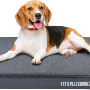 Pet's Playground Orthopedic Dog Bed | Dog Mattress | Dog Crate Mat | Dog Crate Bed | Dogs Bed | Dog Bed Medium | Dog Bed XL | Dog Bed Washable | Dog Bed For Crate | Dog Mattress For Crate | Grey | M