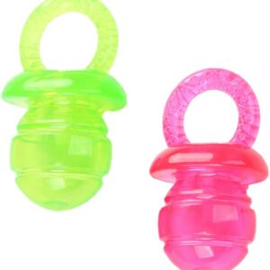 Pireunthera 2Pcs Dog Pacifiers Durable Dog Chew Toys Natural TPR Pacifier Outdoor Dog Training Toys Suitable for Pet Puppy Pacifier, Red and Green