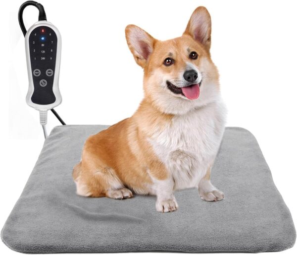 RC SLL Pet Heating pad,Cat Heating Pad Upgraded Adjustable Dog Heated Bed Cat Warming Pad Indoor, Electric Heat Pad for Dogs and Cats with Chew Resistant Steel Cord（Letter,45 * 45cm）