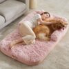 RRPETHOME Human Dog Bed for People Adults, Dog Bed for Humans Size Fits You and Pets, Washable Faux Fur Orthopedic Human Dog Bed for People,Dog Bed for Humans