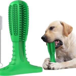 RUCACIO Dog Chew Toys, Tough Durable Dog Toothbrush Toys, Outdoor Interactive Dog Toys Dogs Dental Care Teeth Cleaning Toy, Puppy Dog Birthday Gifts