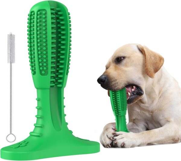 RUCACIO Dog Chew Toys, Tough Durable Dog Toothbrush Toys, Outdoor Interactive Dog Toys Dogs Dental Care Teeth Cleaning Toy, Puppy Dog Birthday Gifts