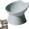 Raised Cat Bowl, Elevated Cat Bowls with Stand Tilted, Pet Dog Cat Bowl Anti-Tipping, Anti Vomit Cat Food Bowl Cat Feeding Bowls Neck Protective Bowl for Pets 15° Tilted Raised Cat Feeder