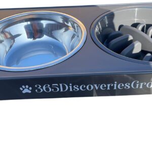 Raised Dog Bowl Stand.Pet Feeding. Includes 1xSteel,feeder,water Bowl, Adjustable Dog Feeding Station for Elevated Food Eating Experience. Small, Medium Large Dog