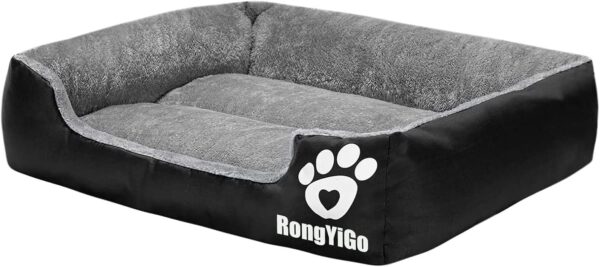 RongYiGo Pet Bed for Small/Medium/Big/Extra Large Dogs, Super Soft Pet Sofa Cats Bed,Self Warming and Breathable Pet Bed Premium Bedding (M, BLACK)